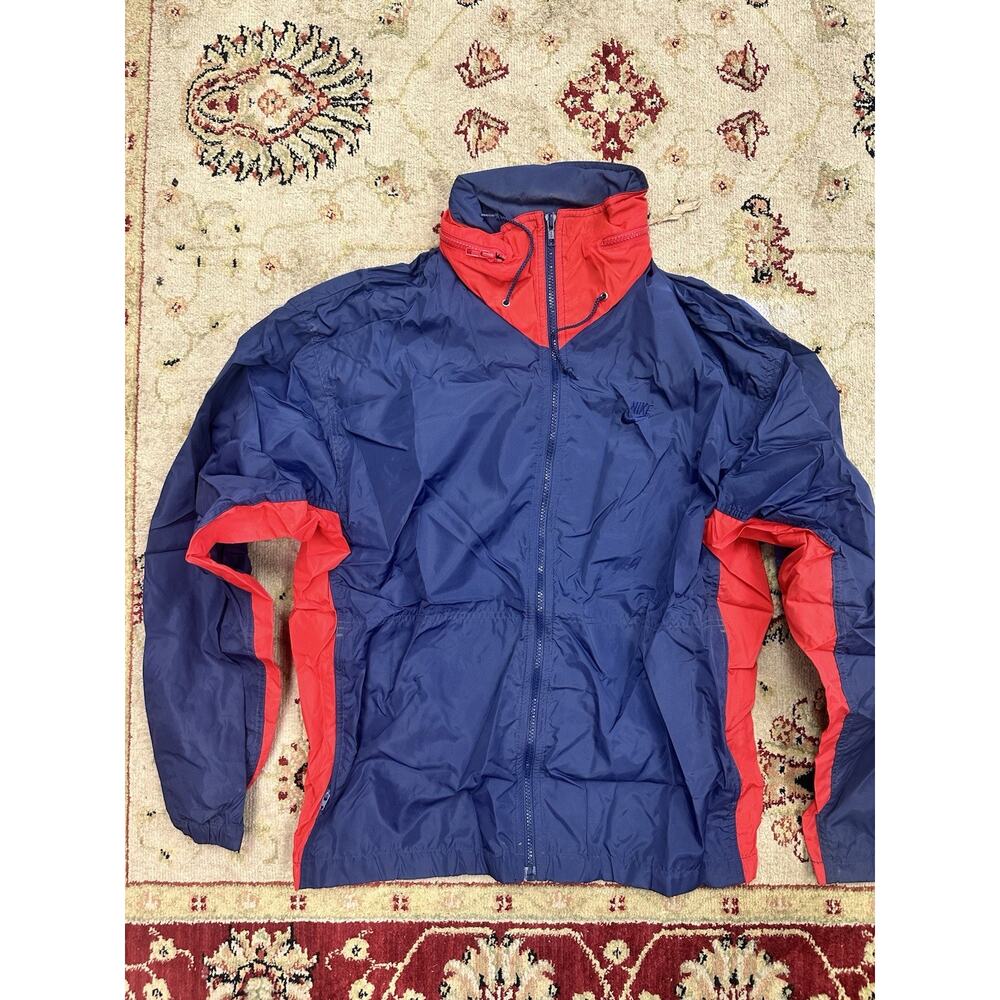 RARE Vintage 90s Nike Windbreaker Navy/Red ZK Tag Size L (Fits Medium)